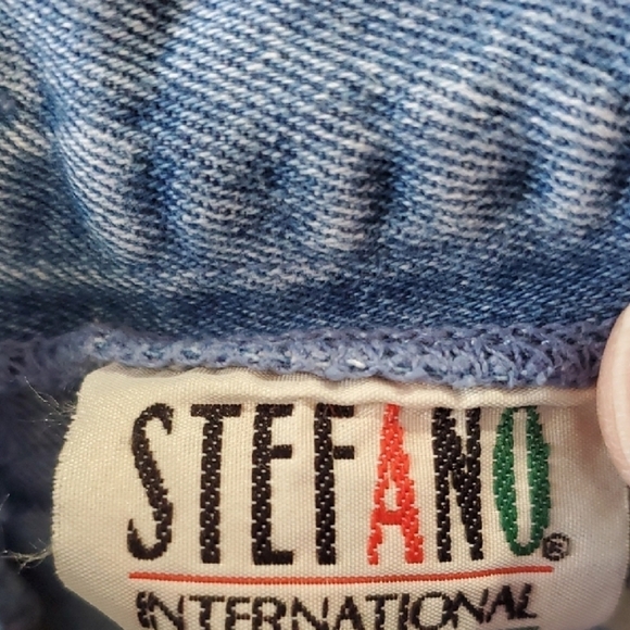 Stefano Vintage Straight Leg Jeans With Floral Patches Distressed Details Size 8 - Picture 2 of 12